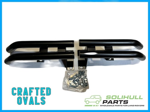 Black tubular rear bumperettes - black,