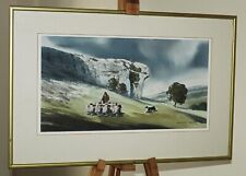 DONALD CROSSLEY (1932-2014) Watercolour Painting Sheep, Kilnsey Crag, Wharfedale