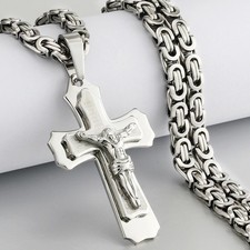 Men's Large Two-Tone Crucifix