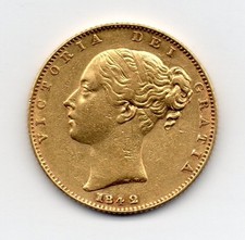 1842 Sovereign, Victoria first bust