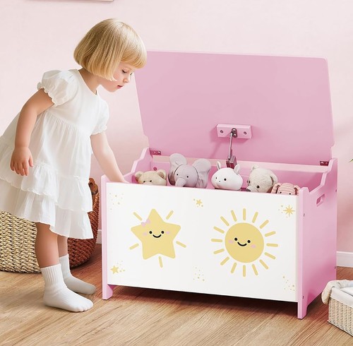 Kids toy box chest pink - toy, large