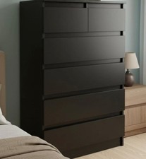 IKEA Style MALM 6-Drawer Black