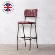 RED FAUX LEATHER BAR STOOL