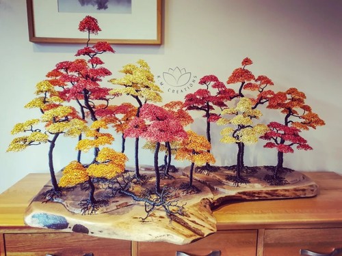 Wire bonsai tree forest - wire, in