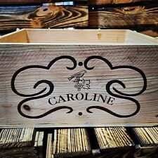 CAROLINE -  French Wooden Wine Box Crate  -  Vintage Shabby Chic Storage GIFT.