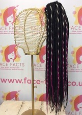 Cyber Goth Black & Magenta Single SteamPunk Drawstring Dread Dreadlock Fall Pony