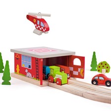 Bigjigs Rail Firestation Shed