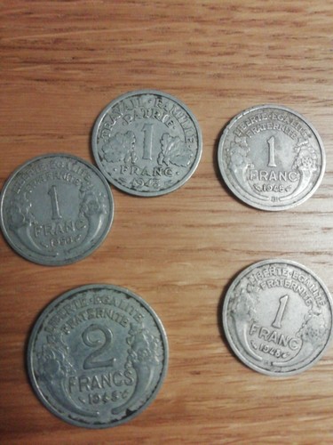 French francs coins - 1943,