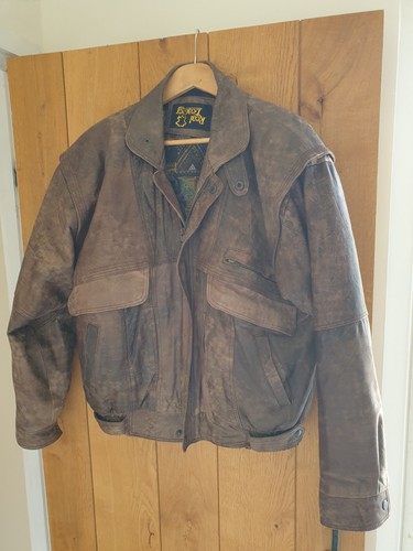 Vintage mens leather bomber - leather,