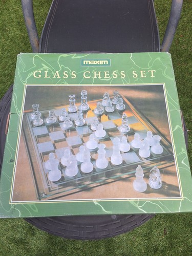 Maxim glass chess set clear - glass,
