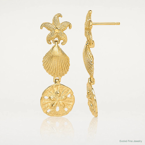 14k yellow gold - gold, starfish