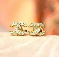 0.5Ct Round Cut MOISSANITE Women's Stud Earrings Solid  14k Yellow Gold
