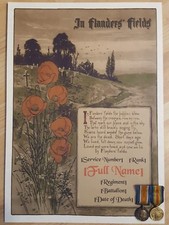 WWI MEMORIAL SCROLL IN