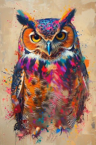 Owl bird canvas picture print - canvas,