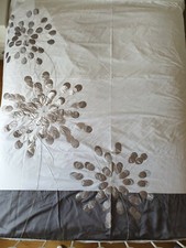 Next White 3D Floral(GREY/SILVER) Double Duvet Cover - NO PILLOWCASES