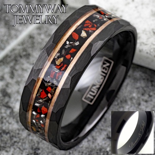 Engraved tungsten black - engraved, faux
