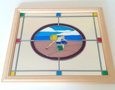 Beach Boy Stained Glass Mirror