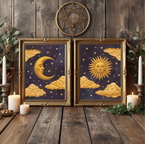 Celestial prints set y2k style - set,
