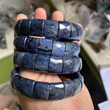 Natural blue dumortierite beads bracelet gemstone jewelry bangle woman gift