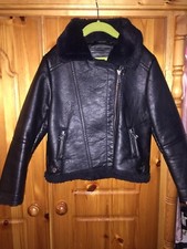 Matalan Unisex Biker Leather Jacket age 8