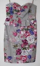 *SOPHIE GRAY* GORGEOUS FLORAL STRAPLESS FITTED PEPLUM DRESS SIZE 16 