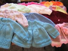 ASSORTED 0- 3 MONTHS NEW HAND KNITTED BABY CARDIGANS, COATS & CLOTHES ( CHOOSE )