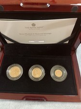 2022 Queen Elizabeth II Memorial Sovereign Three Coin Gold Proof Set COA 0990..