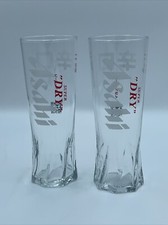 2 x Asahi Beer Pint Glass - 20oz - CE Marked & Nucleated - Brand New