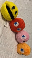All Four Rare Collectable PAC MAN Soft Plush Toy Bandi Namco