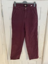 Dickies Trousers carpenter Pants Burgundy work Wear Waist 28”