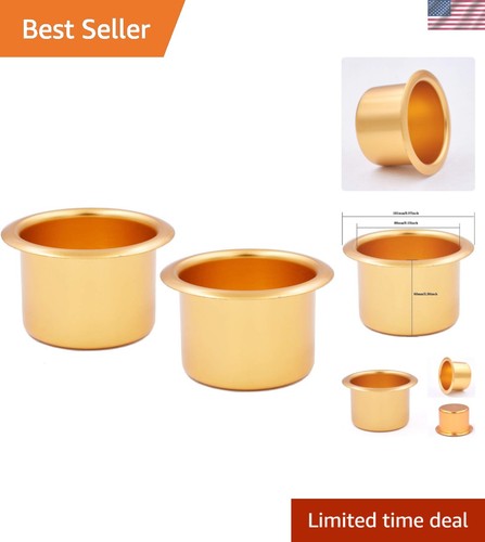 2pcs gold metal cup holders - metal,