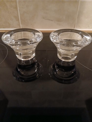 Pair vintage clear glass - vintage,