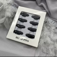 Hijab Safety Pins Muslim Scarf Hijab Fashion Quality Pins Snag Free Black 8 pc