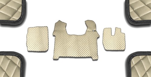 Beige eco leather 3layer floor - leather,
