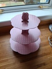 2x Pink Cardboard 3 Tier Cupcake Stand And Extras
