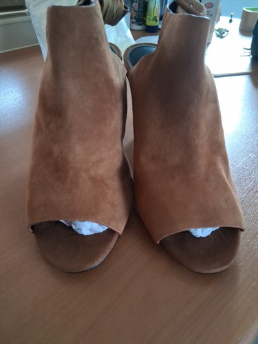 Ladies leather peep - leather, toe