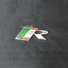 1x Chrome R Silver Cyan Metal