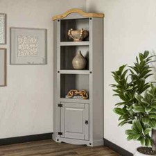 Corner Bookcase Grey Display