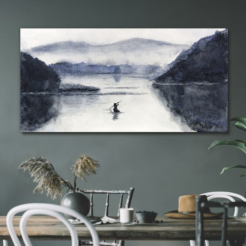 Watercolour boat fisherman - watercolour,
