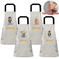 Bear Waterproof Kitchen Chef Apron Pocket Catering Cooking BBQ Apron Unisex