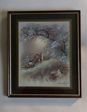 Framed Andres Orpinas Print Countryside Scene H32 W27 cm