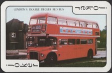 Playing Cards JOKER Single Card Old Vintage * LONDON DOUBLE DECKER RED BUS Photo