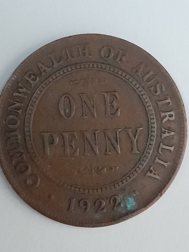 1929 kgv australian one penny - kgv,