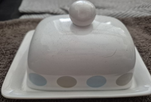 Vintage pokadot butter - pokadot, dish