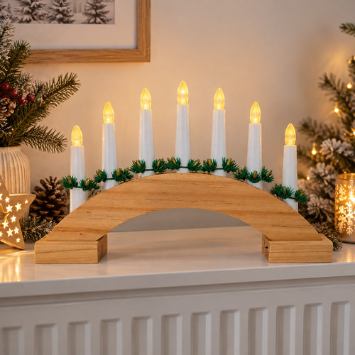 Wooden christmas candle bridge - wooden,