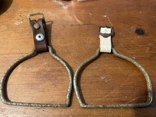 ANTIQUE ROCKING HORSE STIRRUPS REMOVED FROM OLD TOY HORSE RESTORATION