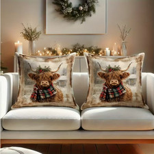 Set of 2 Xmas Rustic Highland