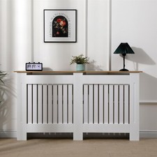 AVC Designs Extra Large Vertical Slat Radiator Cover White/Oak