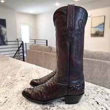 LUCCHESE Black Cherry Ostrich