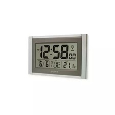 Acctim Stratus Radio Controlled LCD Digital Wall/Desk Clock Silver - 74057